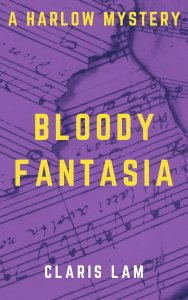 Bloody Fantasia cover with torn pages of sheet music