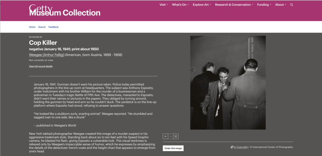 A screen shot from the Getty Museum Collection website, featuring the same photo.