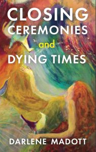 The cover of Closing Ceremonies, a painting of a woman with long red hair.