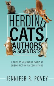 Herding Cats, Authors & Scientists, with cats across the cover playing with the letters.